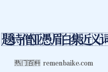 题诗僧亚愚眉白集近义词是什么意思的图片